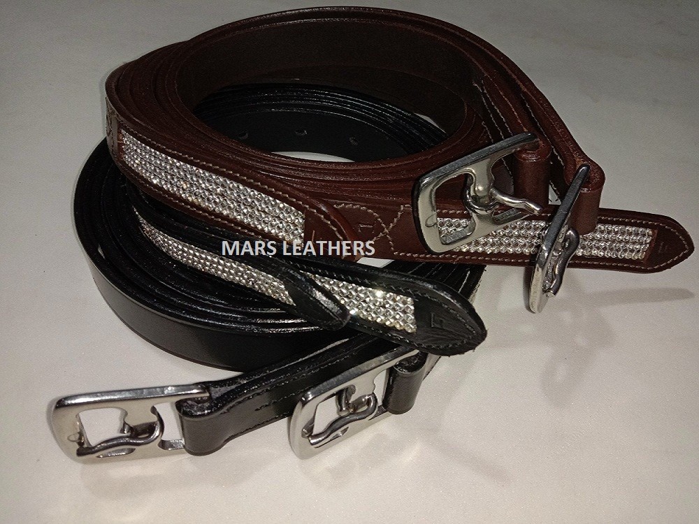 HANDMADE DIAMANTE STIRRUP LEATHER